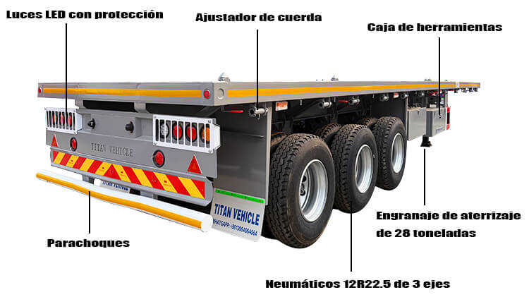 remolque plataforma 3 ejes remolque de plataforma plana en venta en Costa Rica