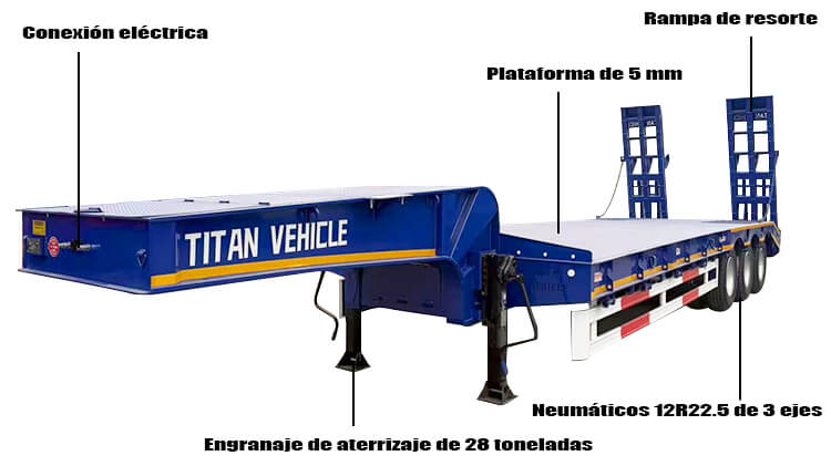 Remolque de Plataforma Baja Cama Baja Trailer de 3 Ejes en Venta en Costa Rica