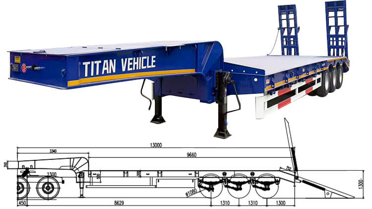 Remolque de Plataforma Baja Cama Baja Trailer de 3 Ejes en Venta en Costa Rica