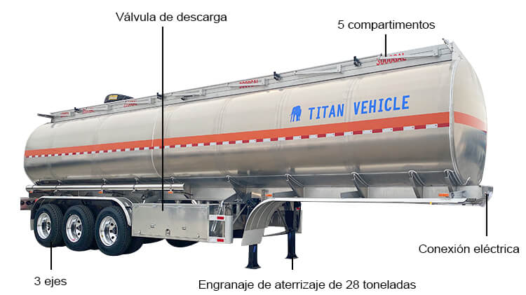 Remolque Cisterna de Combustible de Aluminio de 3 Ejes en Venta en Costa Rica