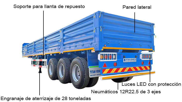 Remolque de Paredes Laterales de 3 Ejes en Venta en Costa Rica