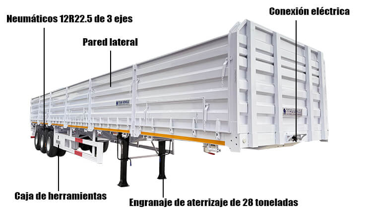 Tr&aacute;iler de Paredes Laterales de 3 Ejes en Venta en Costa Rica