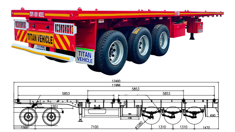 3 Axle Flatbed Trailer for Sale in Tanzania
