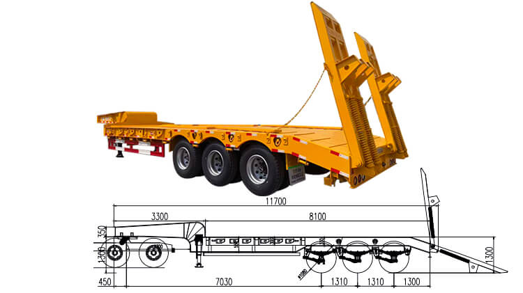 3 Axle 60 Ton Semi Lowbed Trailer for Sale in Sierra Leone