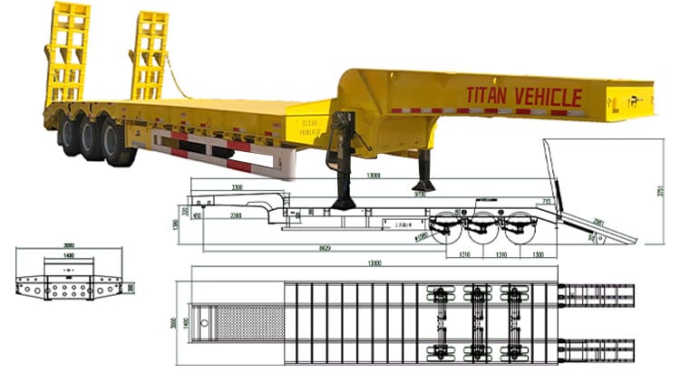 3 Axle Low Bed Trailer for Sale