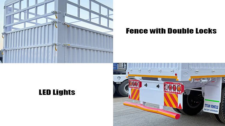 3 Axle 60 Ton Fence Semi Trailer for Sale in Tanzania