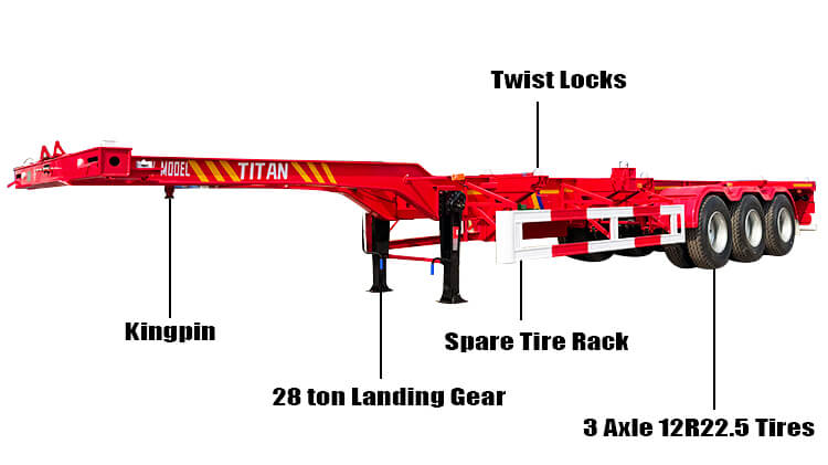 40 Ft Shipping Container Chassis for Sale in Guam