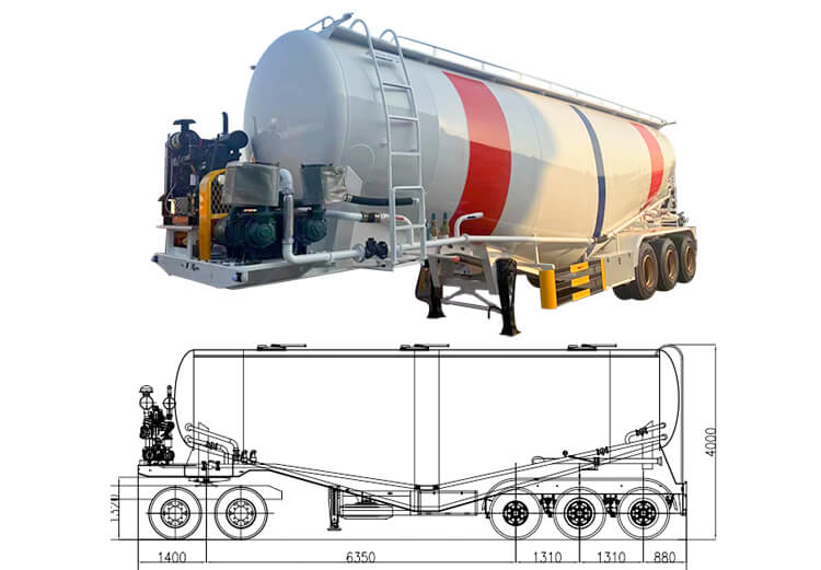3 Axle Bulk Cement Transport Truck for Sale in Zambia