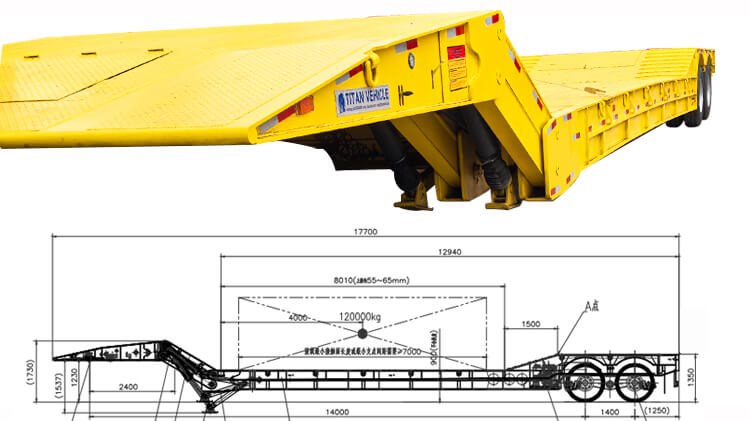 120 ton Folding Gooseneck Trailer for Sale in Nigeria