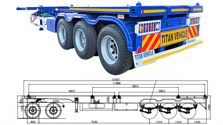 40 ft Container Chassis Trailer for Sale in Guyana