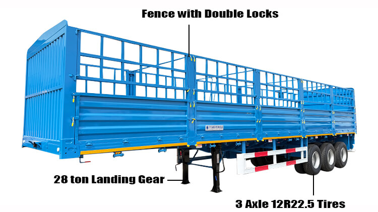 3 Axle Fence Cargo Trailer for Sale in Zambia