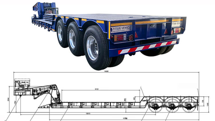 80 Ton Detachable Gooseneck Lowboy Trailer for Sale in Ghana