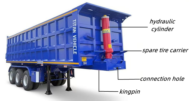 3 Axle Rear Semi Dump Trailers for Sale