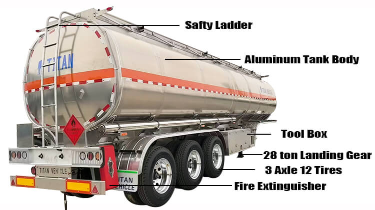 Aluminum Petroluem Tanker Trailer for Sale in Guyana