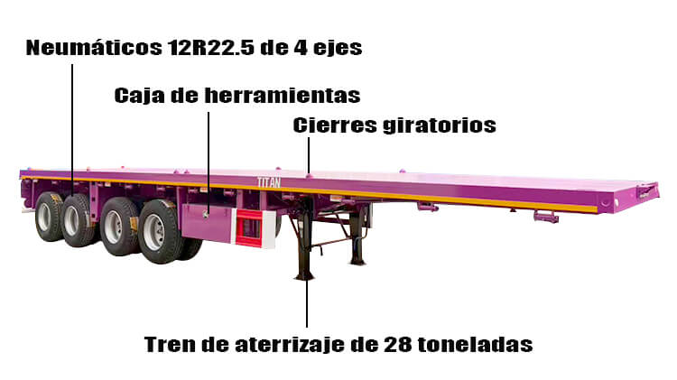 Remolque de Plataforma de 4 Ejes en Venta En Guatemala