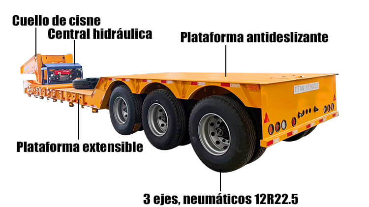 Remolque Cama Baja Cuello de Ganso Desmontable en Venta en Costa Rica