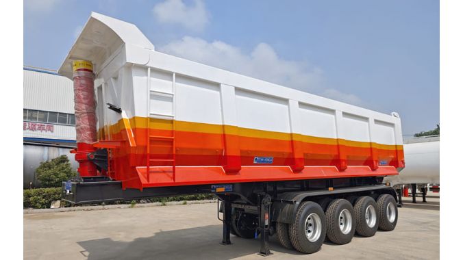 4 Axle Semi Trailer End Dump Truck